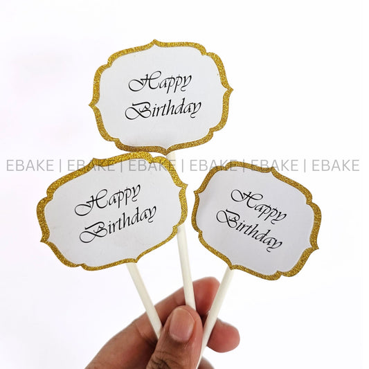 Birthday Paper Topper Gold (Set of 3 pieces)