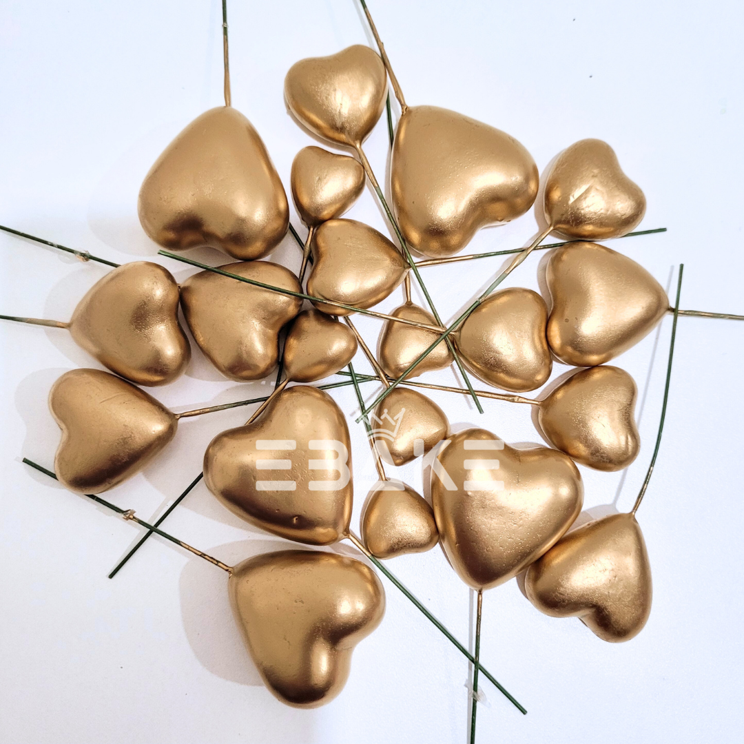 Gold Faux Hearts - Set Of 20 Pieces