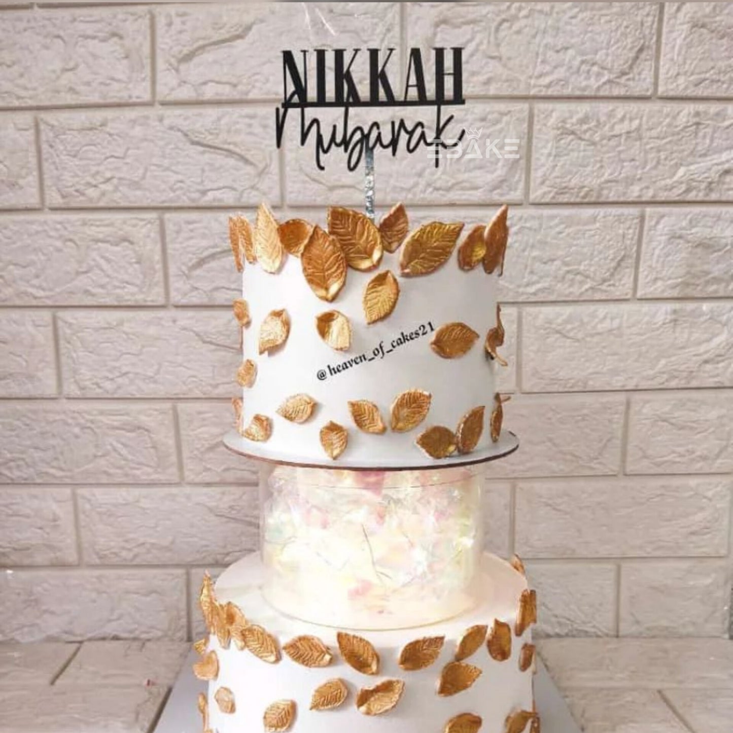 Nikkah Mubarak Cake Topper Black