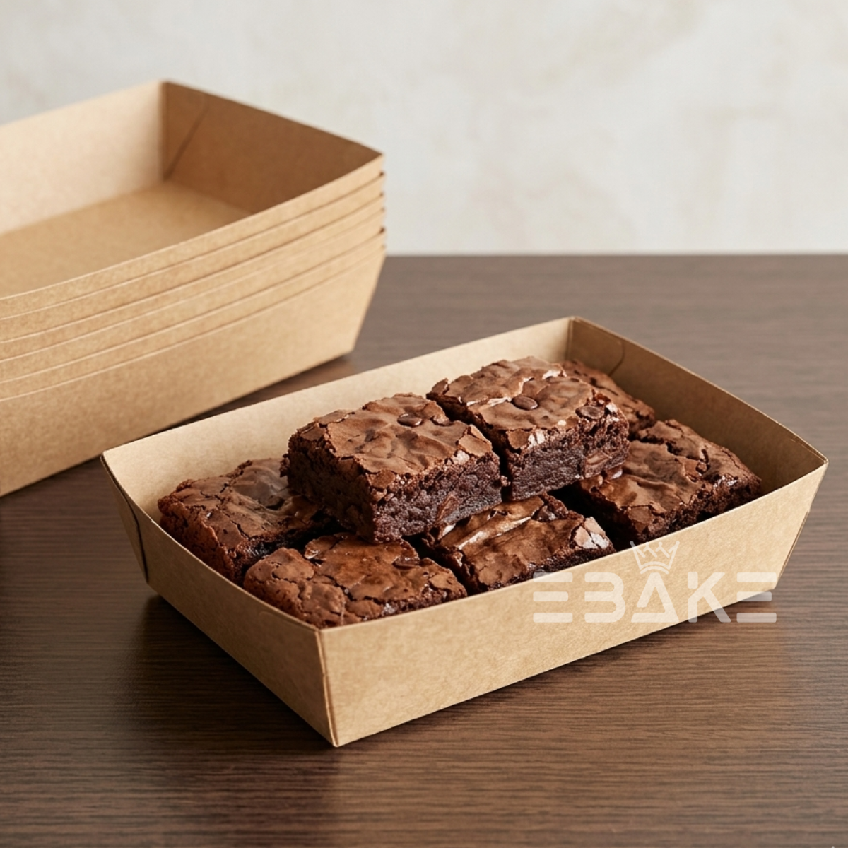 Kraft Paper Boat Tray 1000ml  – Disposable Paper Food Serving Tray (25 Pieces Set)