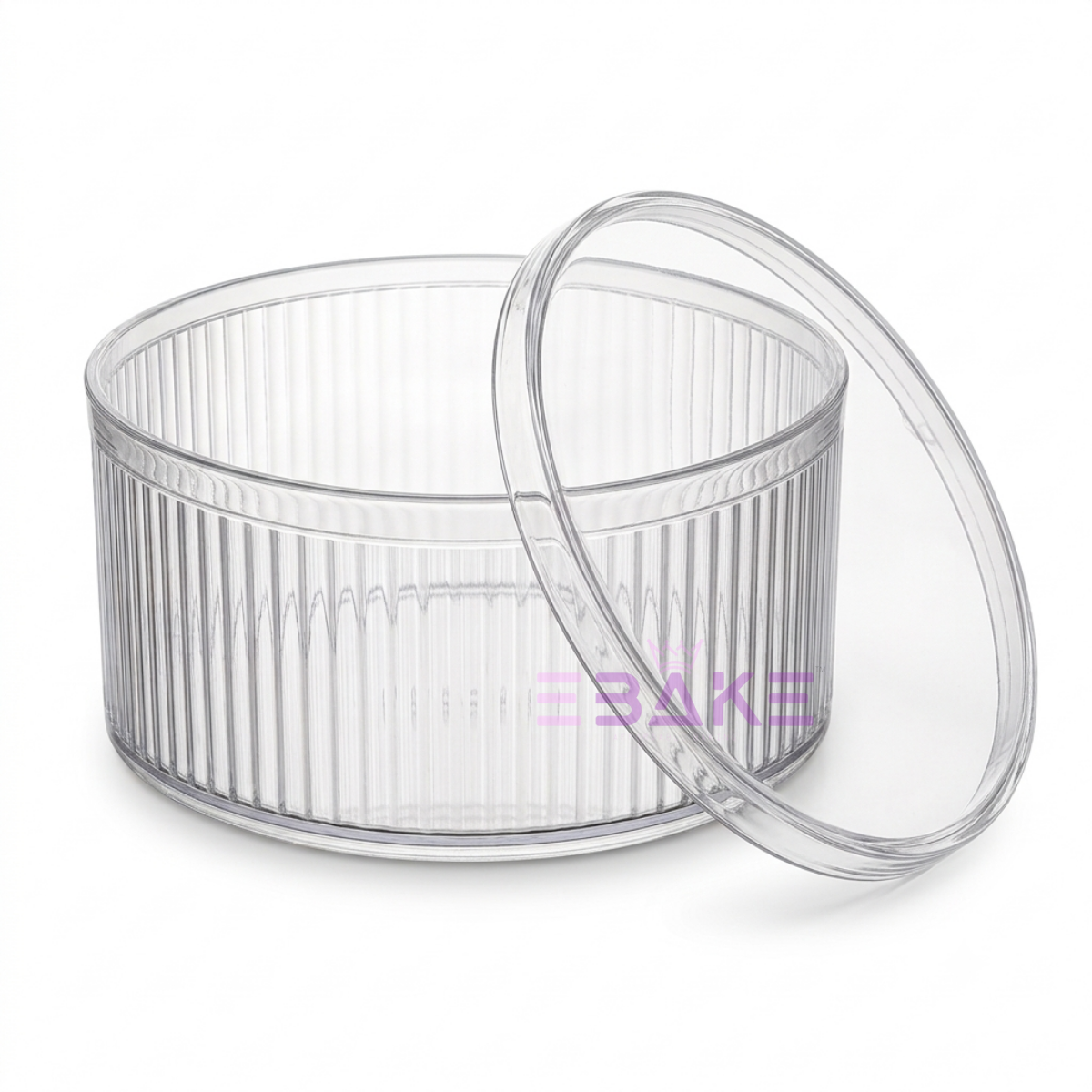 1000ml Fluted Round Acrylic Dessert Box / Cake Tub