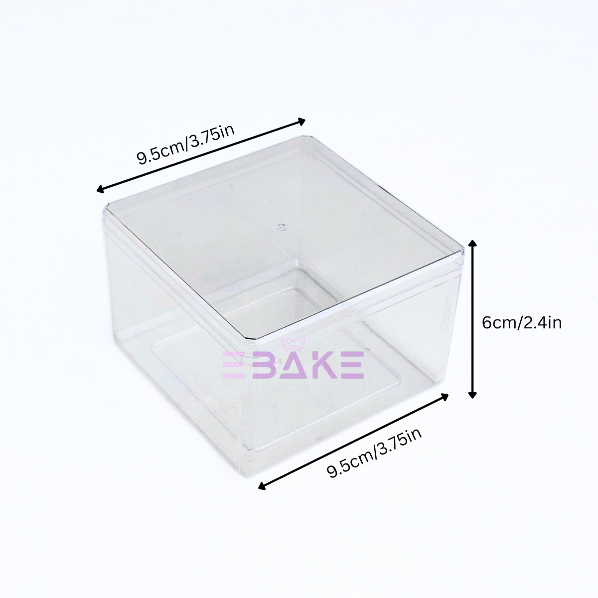 500ml Square Acrylic Dessert Box / Cake Tub With Lid