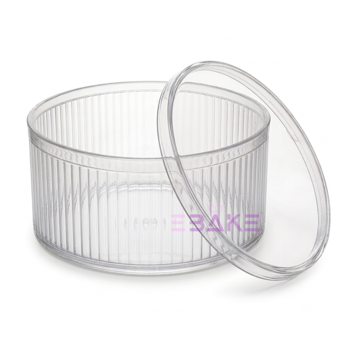 1500ml Fluted Round Acrylic Dessert Box / Cake Tub