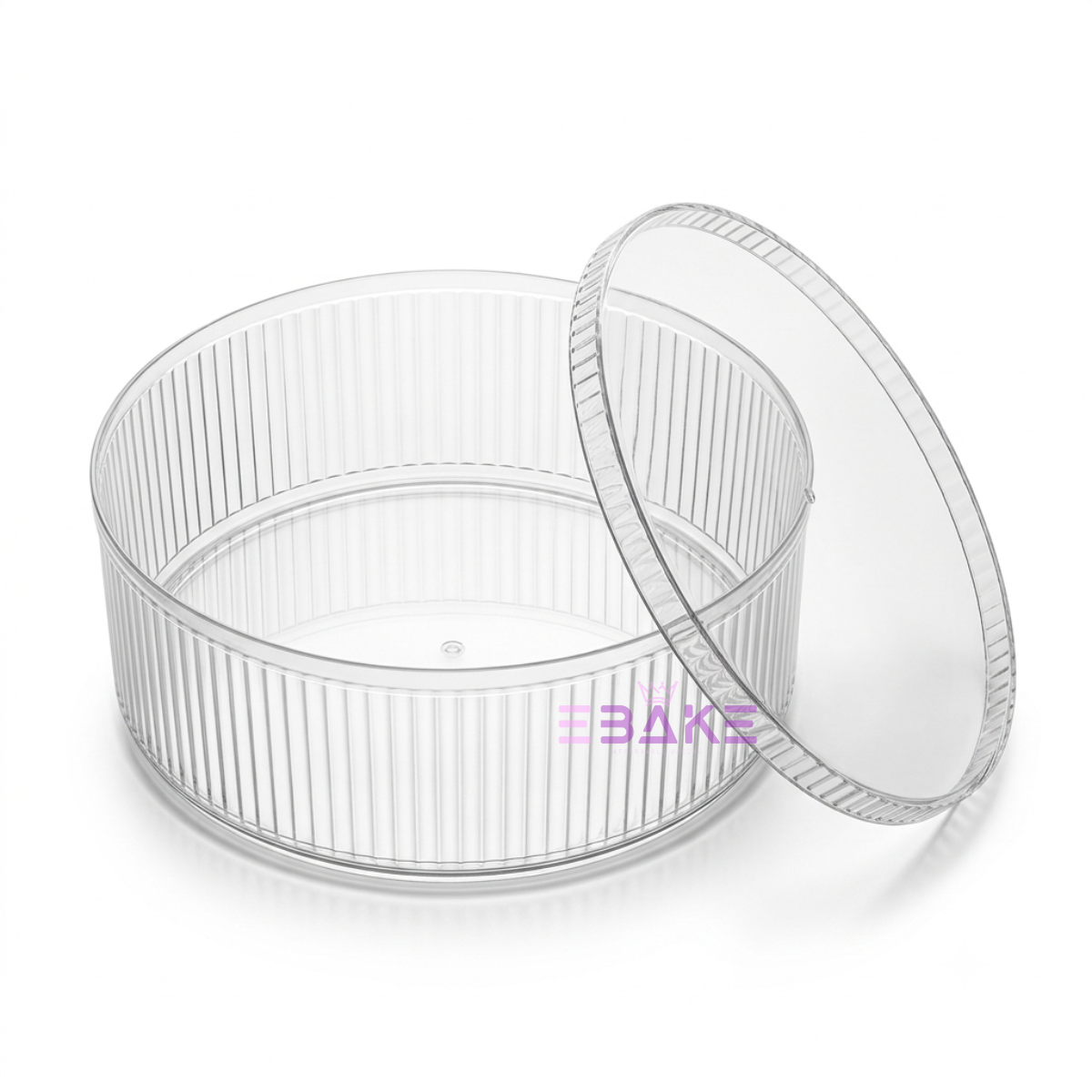 2000ml Fluted Round Acrylic Dessert Box / Cake Tub