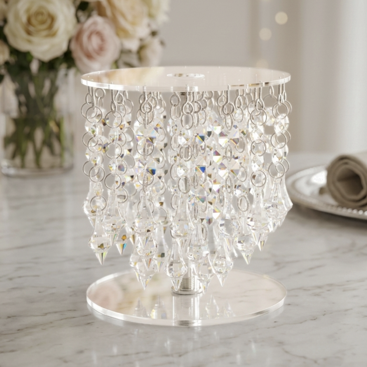 Layered Crystal Cake Spacer (Cake Separator) for Wedding / Engagement Cakes 6 Inch