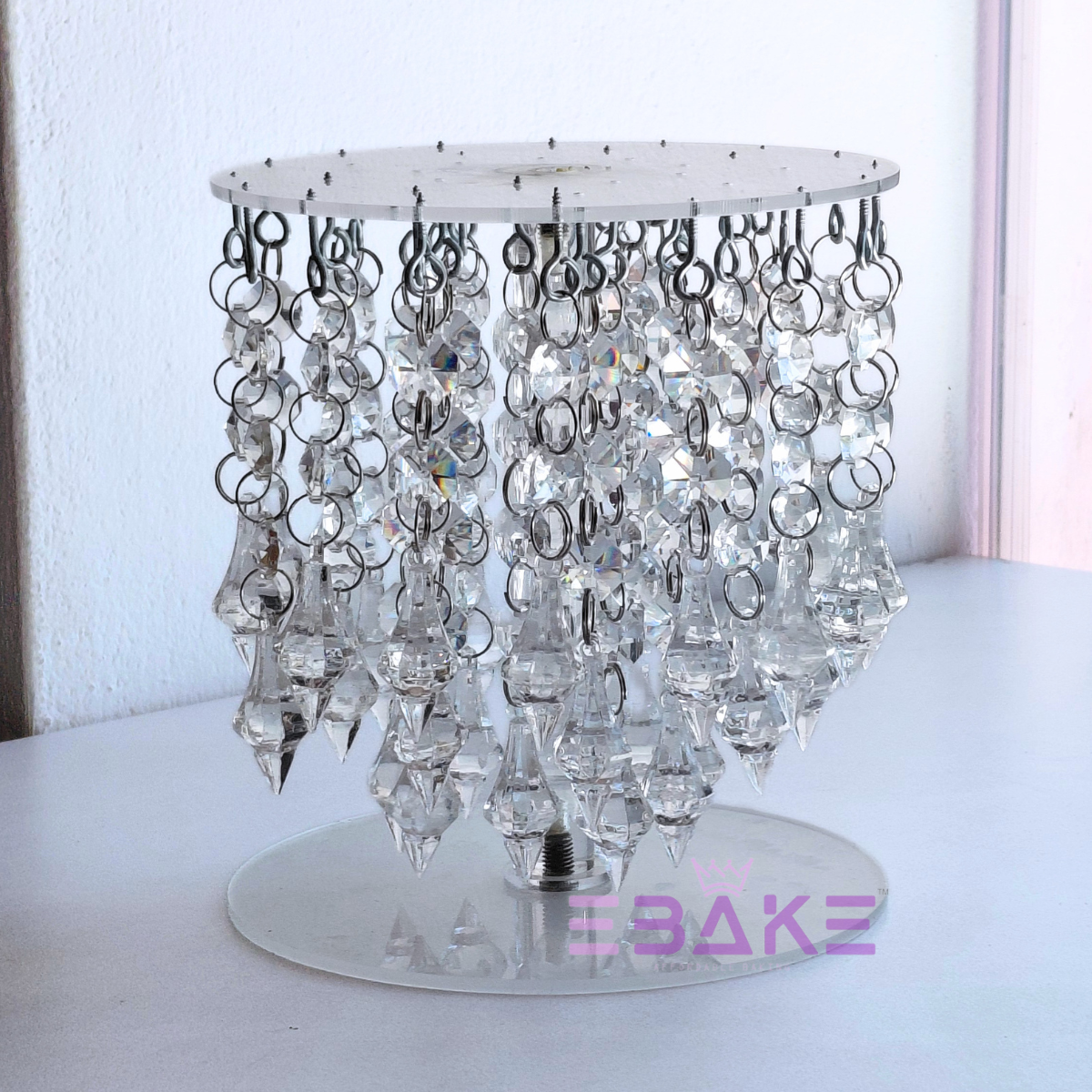 Layered Crystal Cake Spacer (Cake Separator) for Wedding / Engagement Cakes 6 Inch