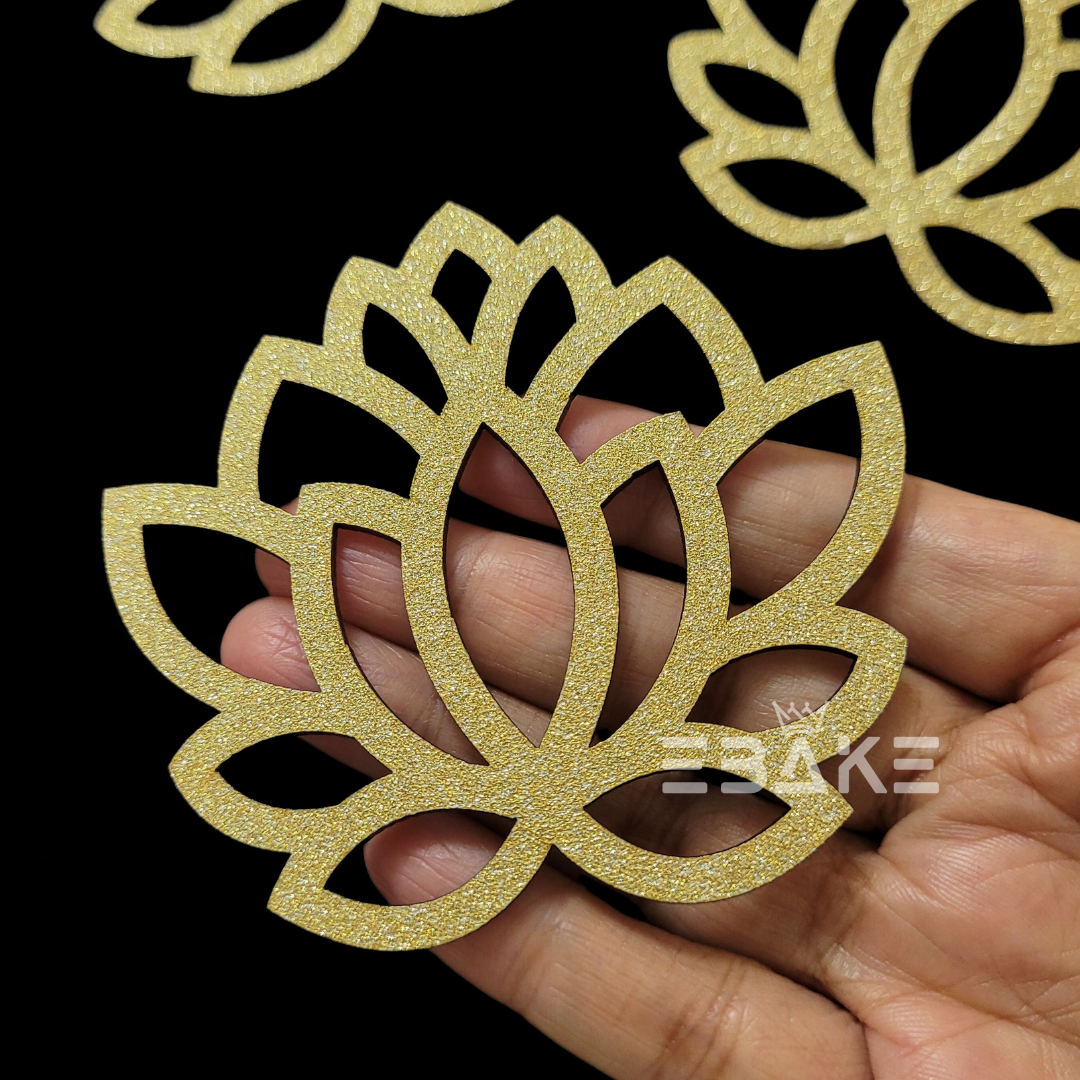 Lotus Cutout/Charm (Set Of 3 pieces) MDF - 3 Inch