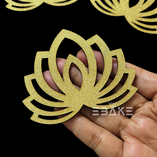 Lotus Cutout/Charm (Set Of 3 pieces) MDF - 3 Inch