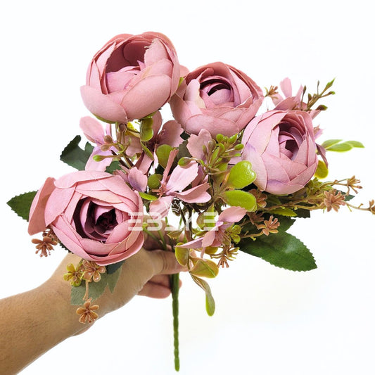 A1653 Mauve Pink Peony Bunch With Fillers