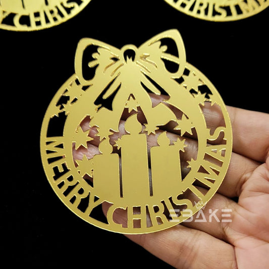 Merry Christmas Cutout Gold (Set of 3 Pieces) Christmas Tree Ornament