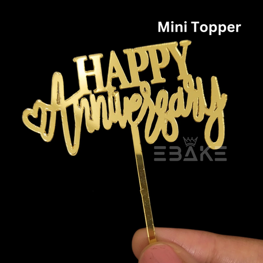 Happy Anniversary Mini Topper Gold