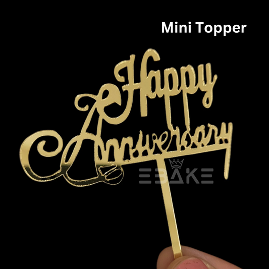 Happy Anniversary Mini Topper Gold