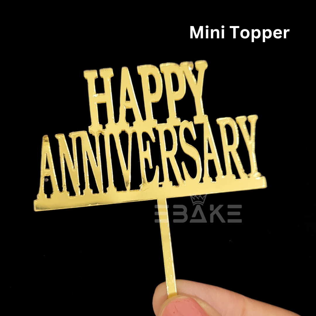 Happy Anniversary Mini Topper Gold