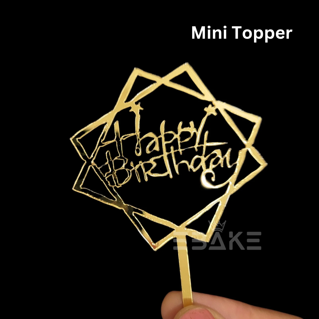 Happy Birthday Mini Topper Golden