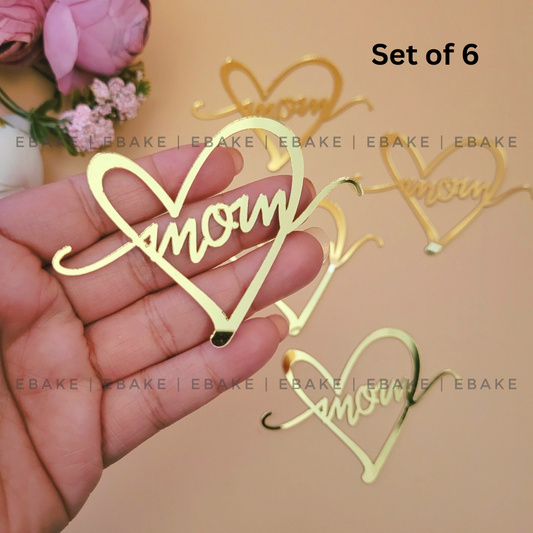Mom Cutout (Set of 6 Pieces) 3 Inches
