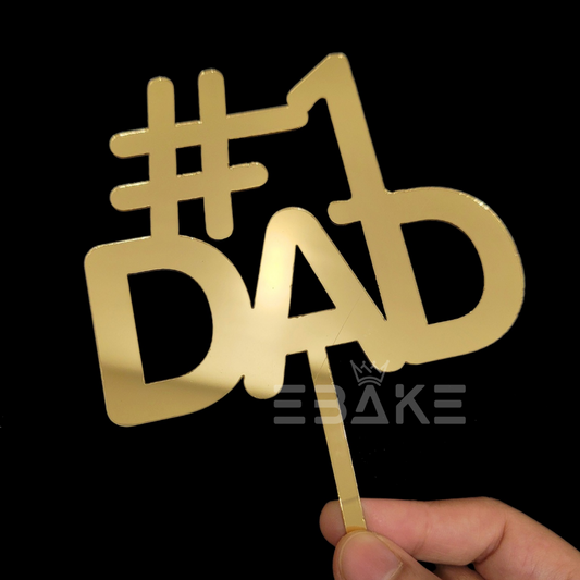 #1 Dad Cake Topper 5 Inch