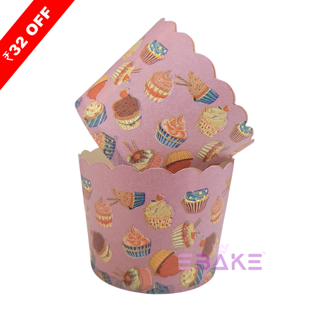 Paper Muffin Cup Cupcake Printed - Set Of 50 Pieces Medium