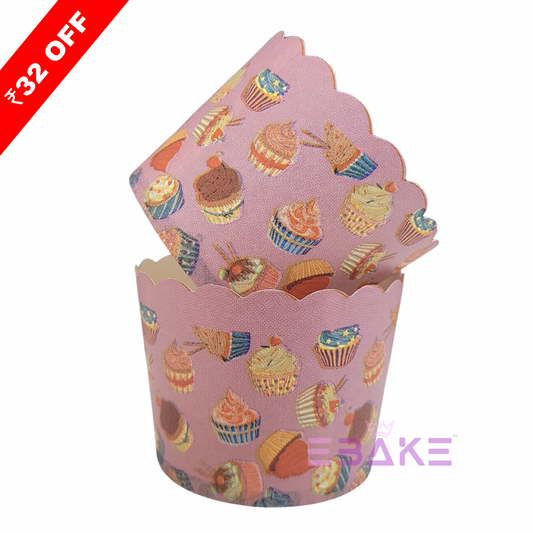 Paper Muffin Cup Cupcake Printed - Set Of 50 Pieces Medium