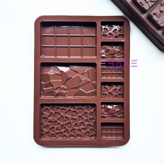Dubai Chocolate Bar Silicone Mould For Stuffed Bar (Deep Chocolate Mold)