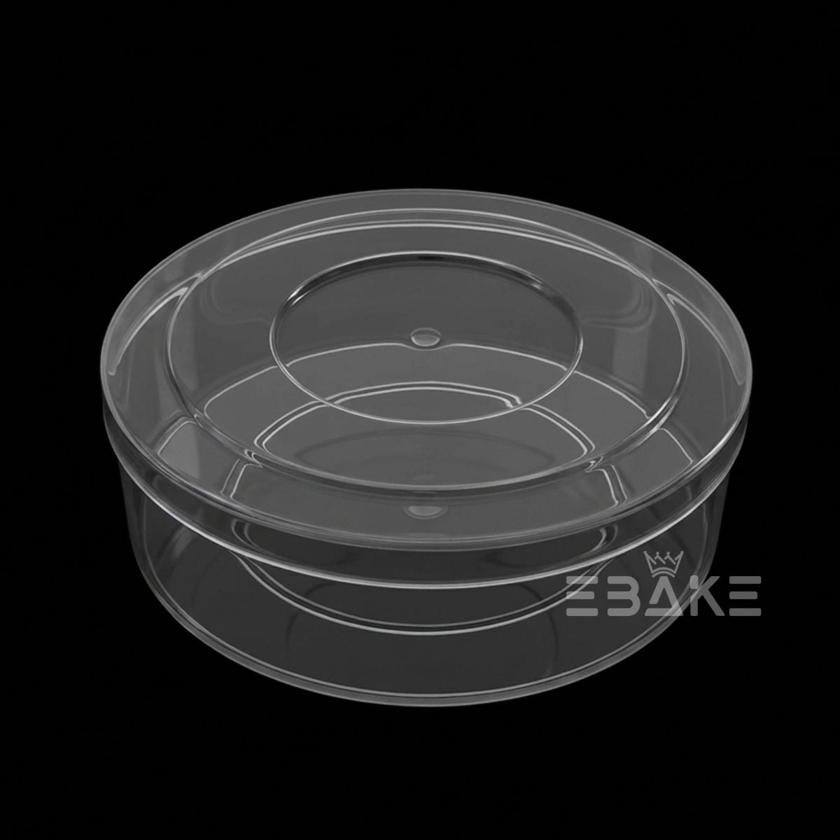 800ml Round Acrylic Dessert Box / Cake Tub With Lid - Large (16*4.9cm)