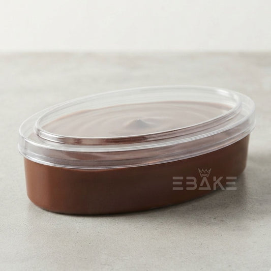 450ml Oval Acrylic Dessert Box / Cake Tub With Lid - Large (16.2*9.5*3.5cm)