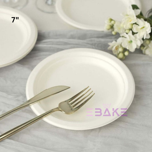 Disposable Plates 7" (Bagasse)