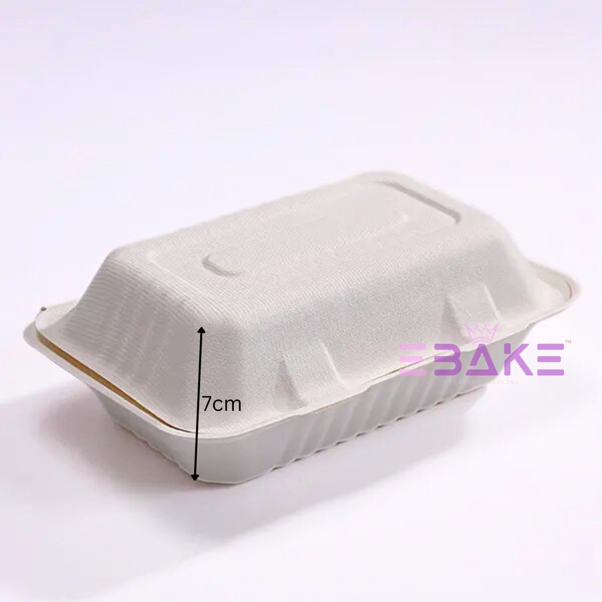 Bagasse Clamshell Container 9"x5" (Rectangle Takeway Container)