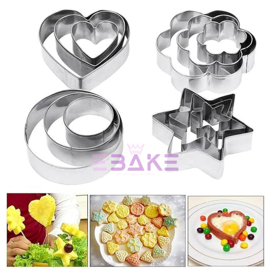 Stainless Steel Cookie Cutters (Set of 12 pieces)