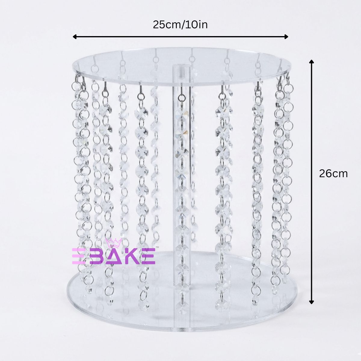 Crystal Cake Spacer (Cake Separator) for Wedding / Engagement Cakes 10 Inch