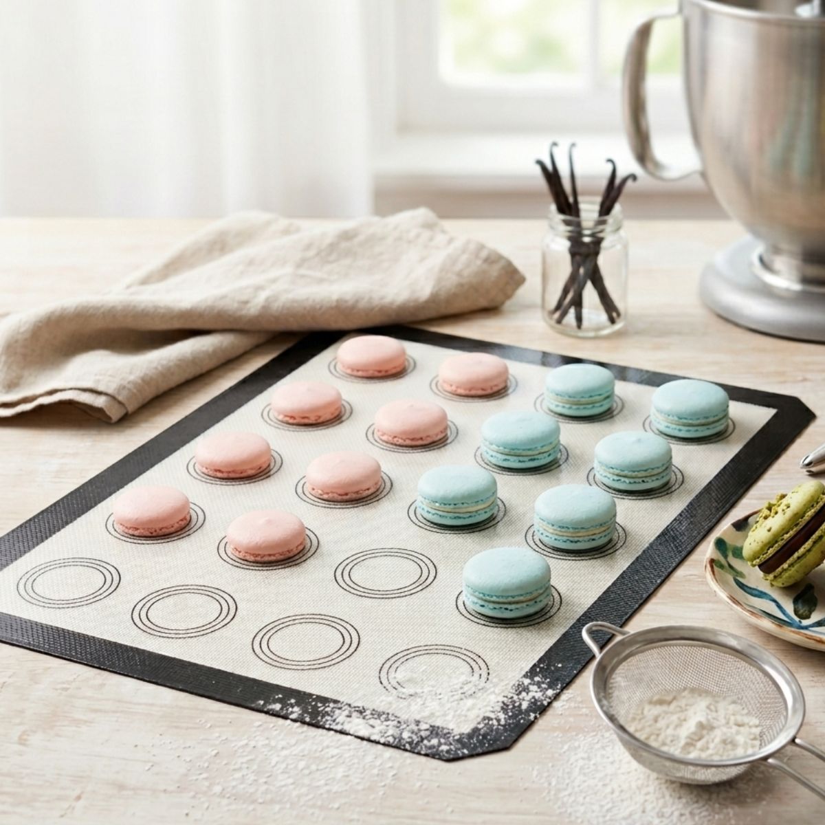 Macaron Baking Mat / Non Stick Silicone Baking Sheet 30*40cm (Black)