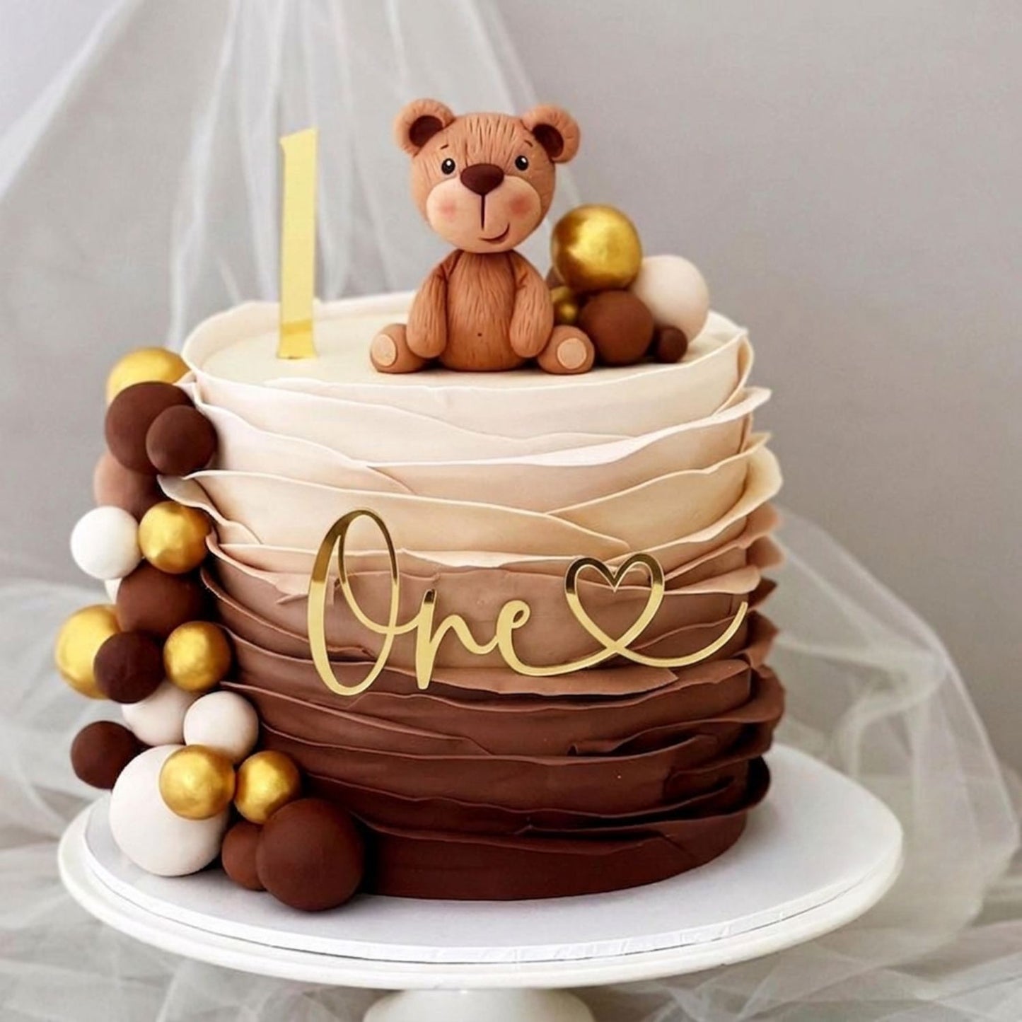 ONE Cutout 5 Inch (Golden) First Birthday