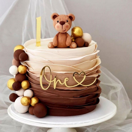 ONE Cutout 5 Inch (Golden) First Birthday