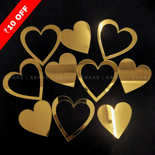 Acrylic Hearts Set (10 Pieces)