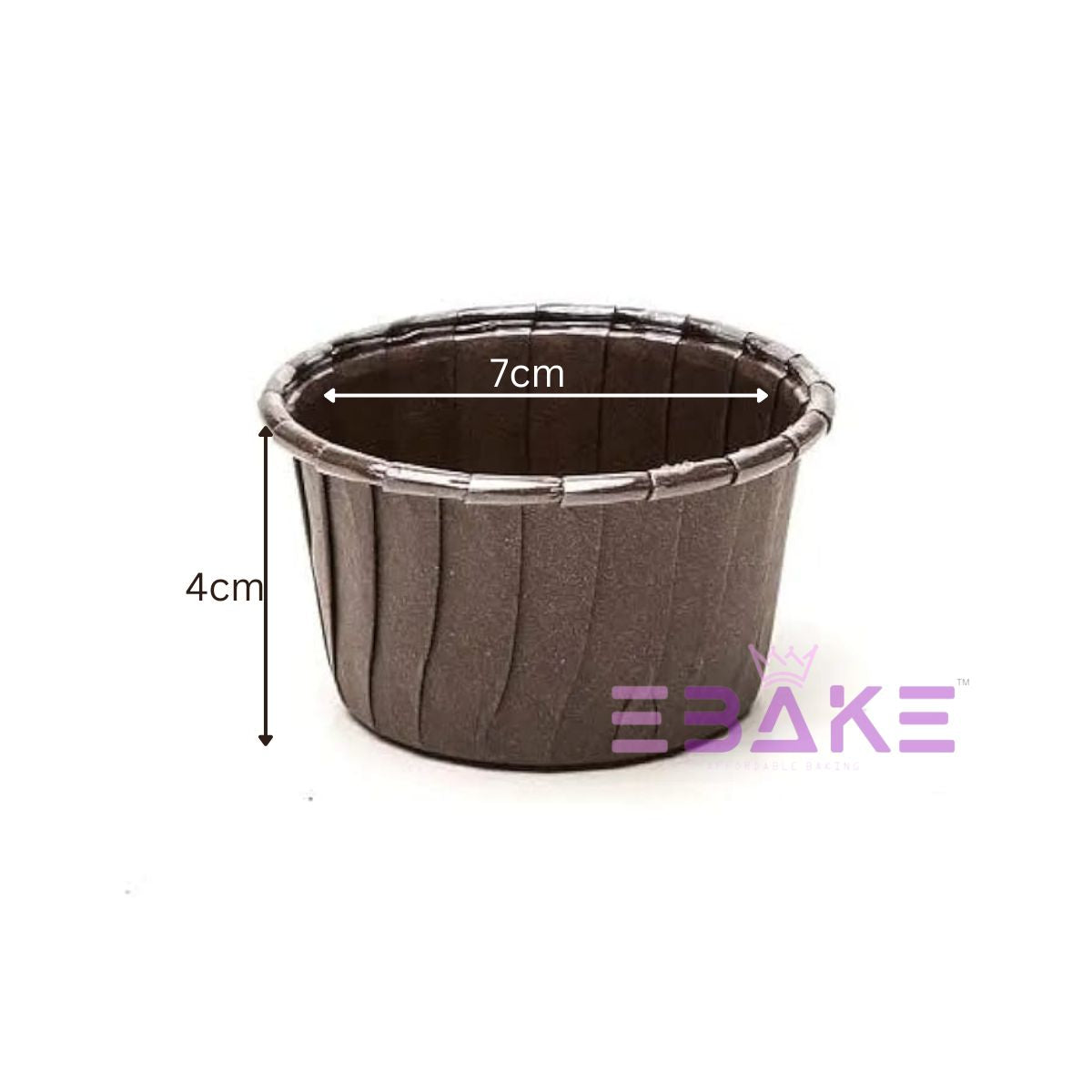 Imported  Rolled Rim Muffin Cup / Cupcake Liners / Lava Cup - Brown (Set of 50 pieces) Large