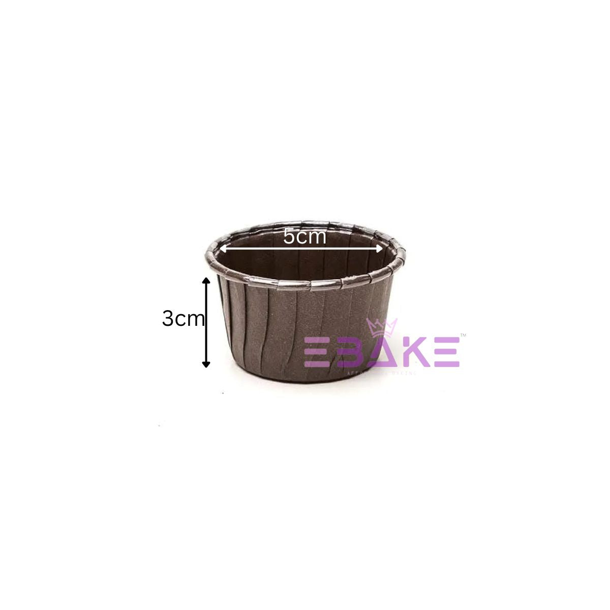 Imported  Rolled Rim Muffin Cup / Cupcake Liners - Brown (Set of 50 pieces) Small