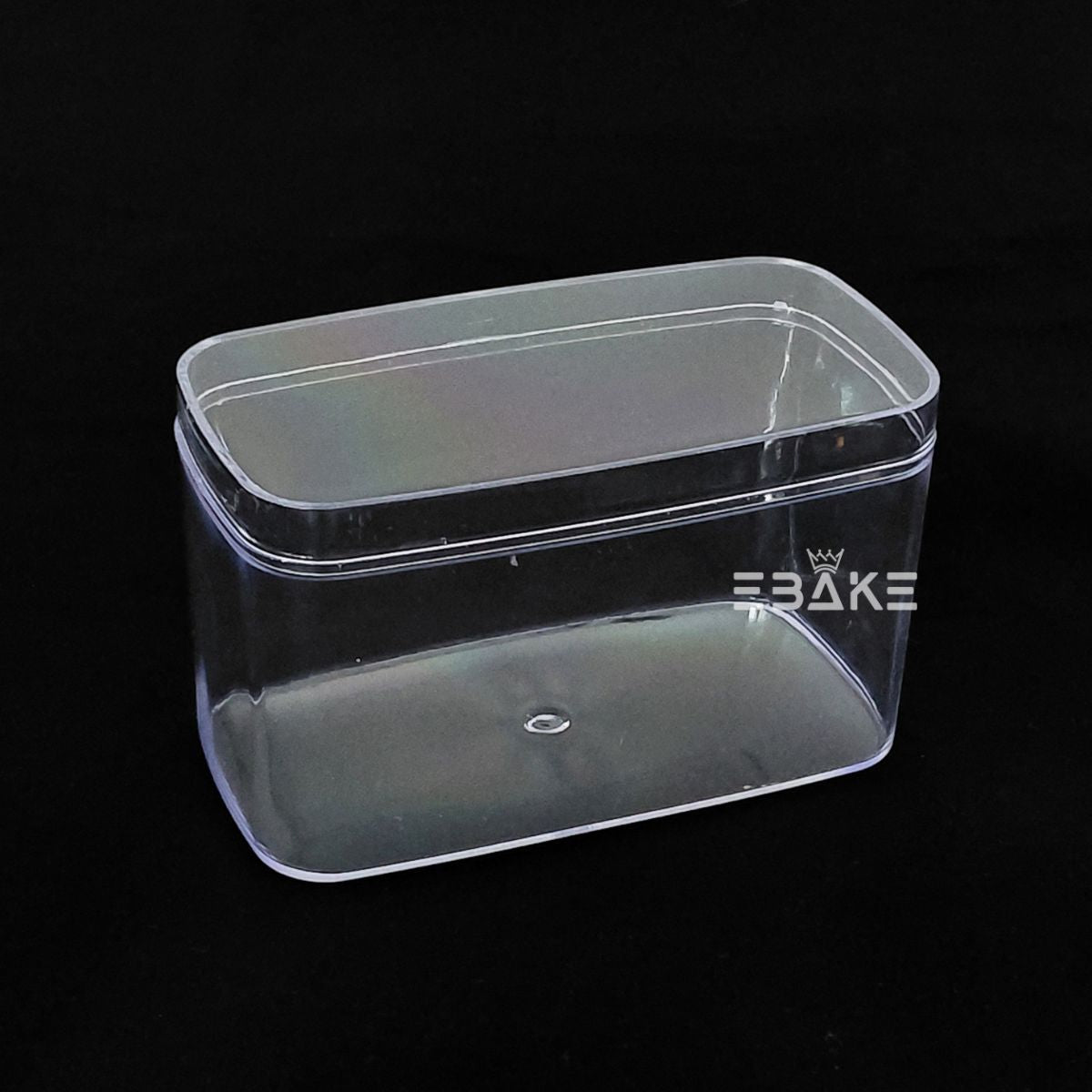 300ml Rectangle Acrylic Dessert Box / Cake Tub (With Lid)