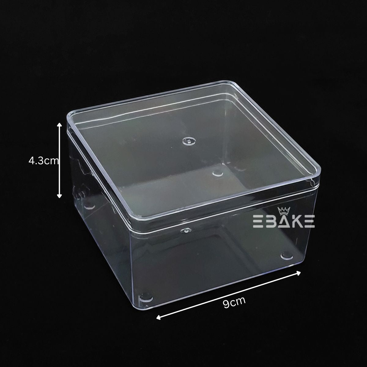300ml Square Acrylic Dessert Box / Cake Tub (With Lid)