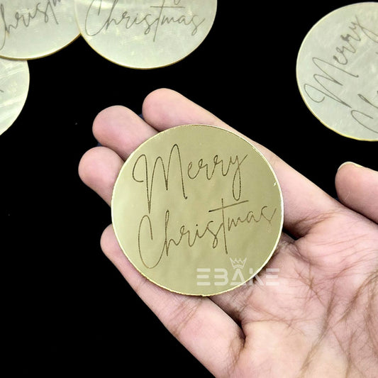 Merry Christmas Coin Topper 2" (Cake Disc) - Set of 10