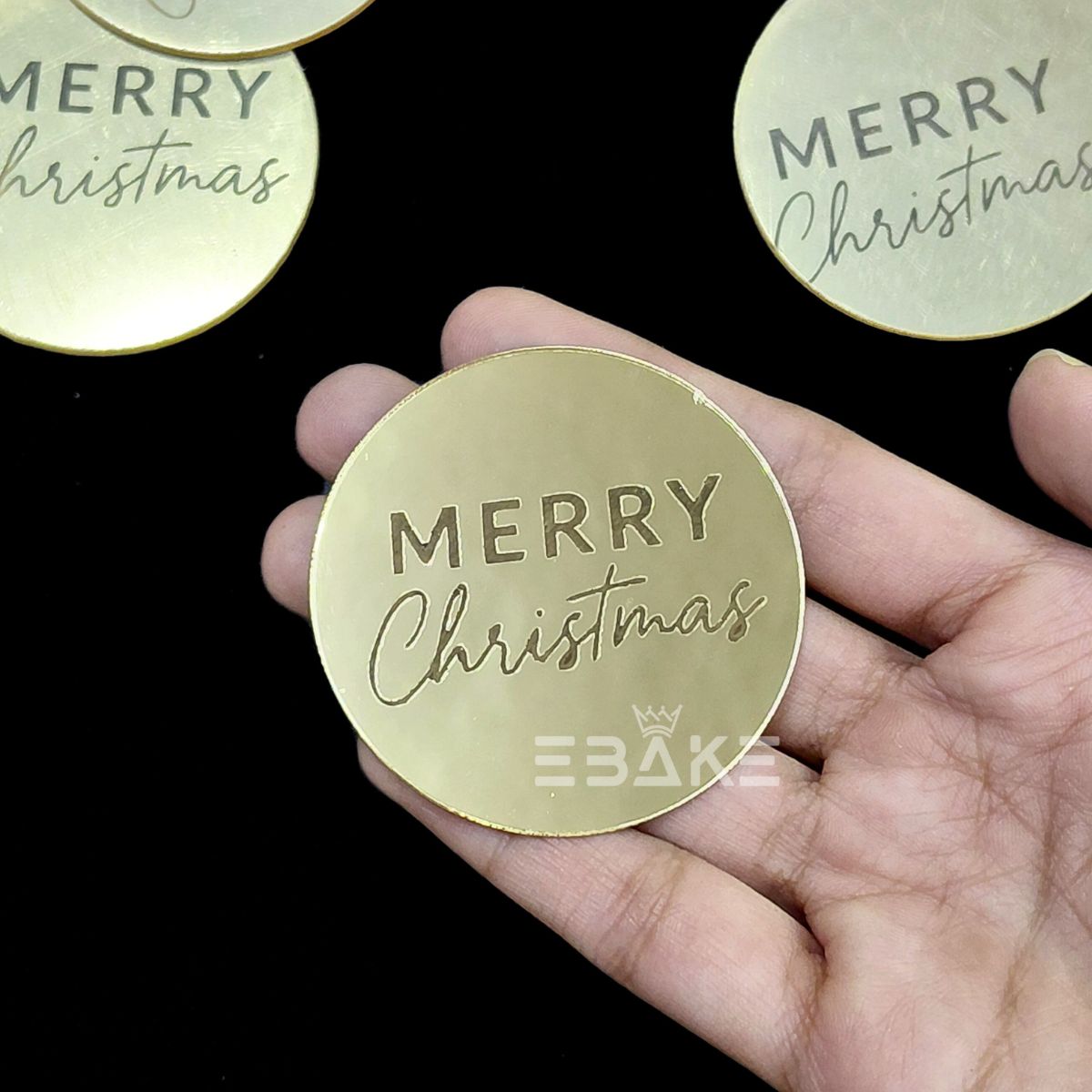 Merry Christmas Coin Topper 2" (Cake Disc) - Set of 10