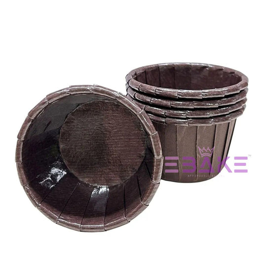 Imported  Rolled Rim Muffin Cup / Cupcake Liners / Lava Cup - Brown (Set of 50 pieces) Large