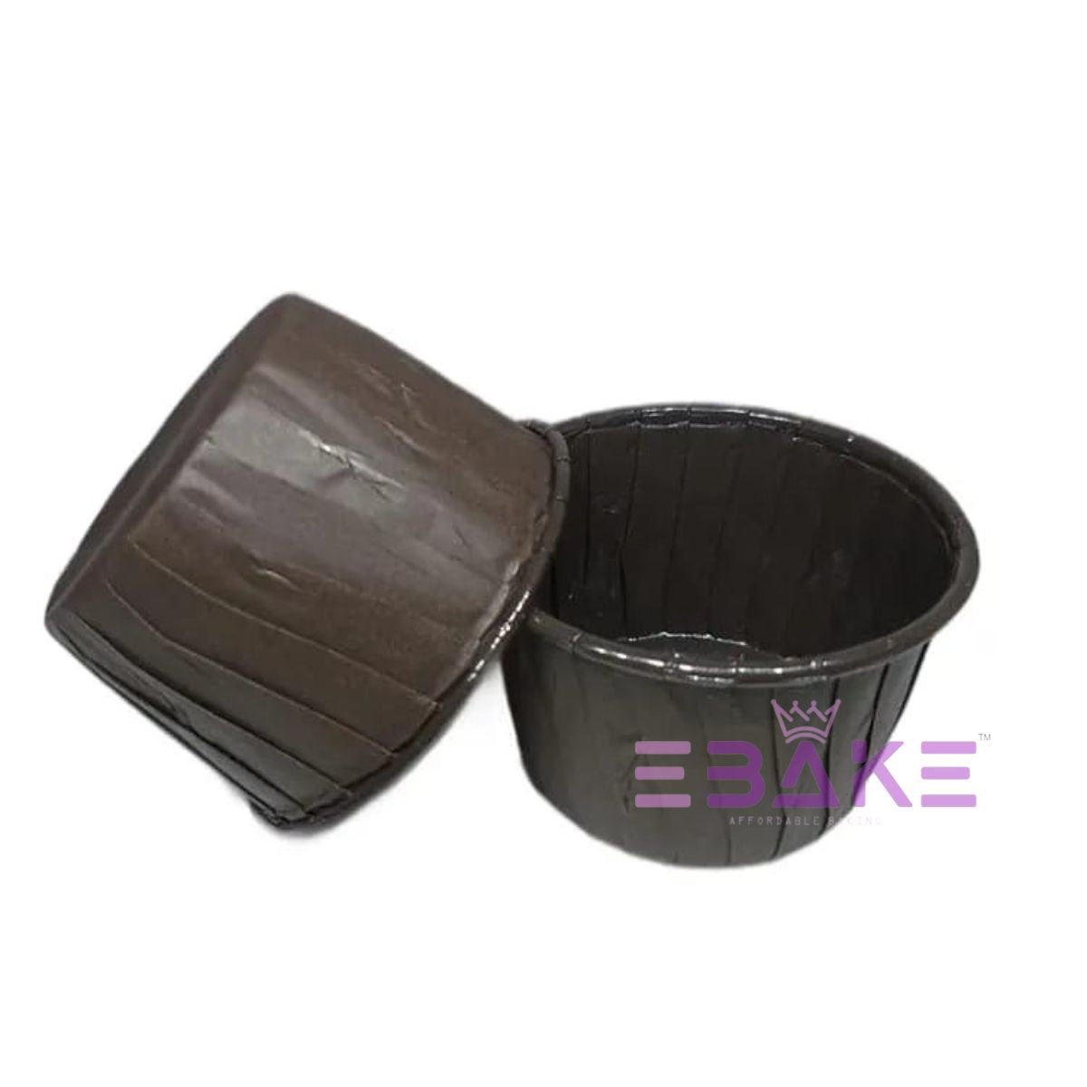 Imported  Rolled Rim Muffin Cup / Cupcake Liners - Brown (Set of 50 pieces) Medium