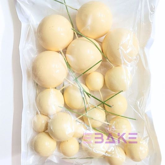 Cream Faux Balls - Set Of 20 Pieces