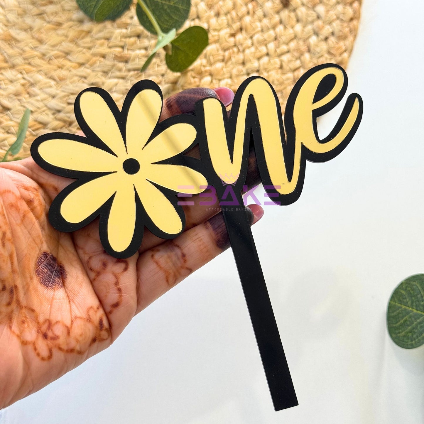 One Double Color Cake Topper