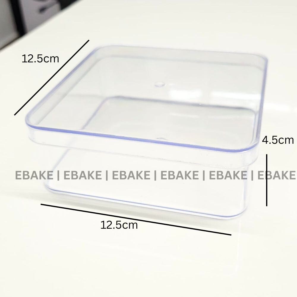 T105 Square Acrylic Dessert Box / Cake Tub (With Lid)