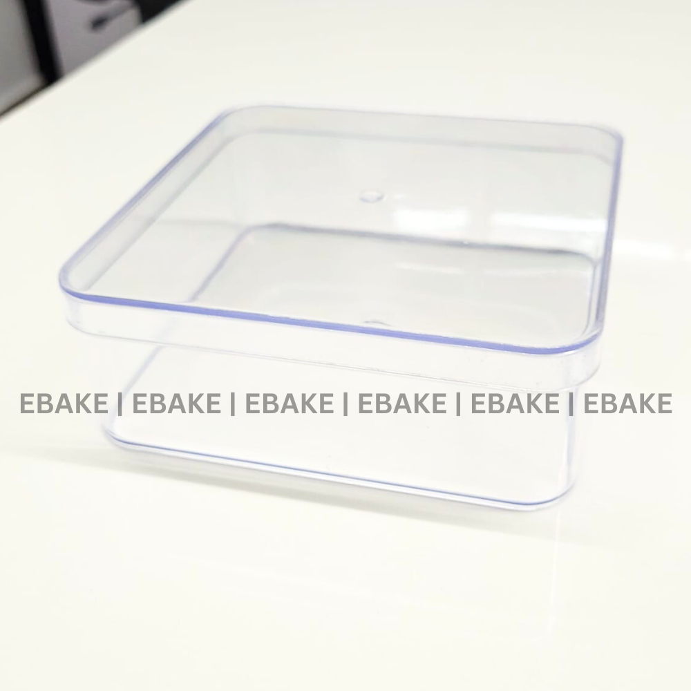 T105 Square Acrylic Dessert Box / Cake Tub (With Lid)