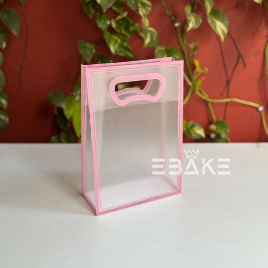 Small Frosted PVC Hamper Bag/Semi Transparent Goodie Bag (26x18x8cm) - Single Piece