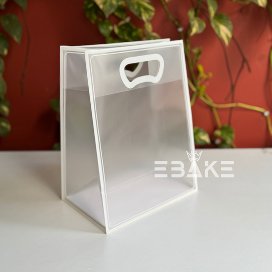 Medium Frosted PVC Hamper Bag/Semi Transparent Goodie Bag (30x23x15cm) - Single Piece