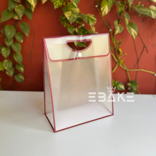 Medium Frosted PVC Hamper Bag/Semi Transparent Goodie Bag (31x24x12.5cm) - Single Piece