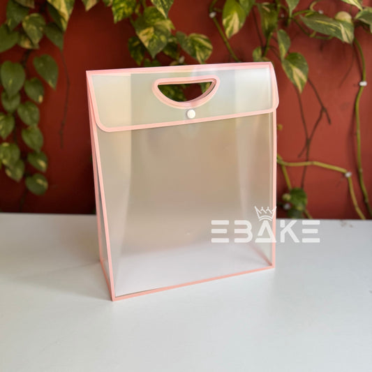 Large Frosted PVC Hamper Bag/Semi Transparent Goodie Bag (33x28x12cm) - Single Piece