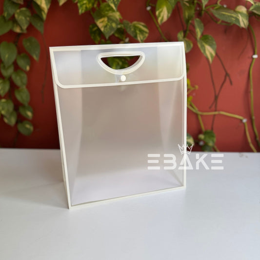 Large Frosted PVC Hamper Bag/Semi Transparent Goodie Bag (33x28x12cm) - Single Piece